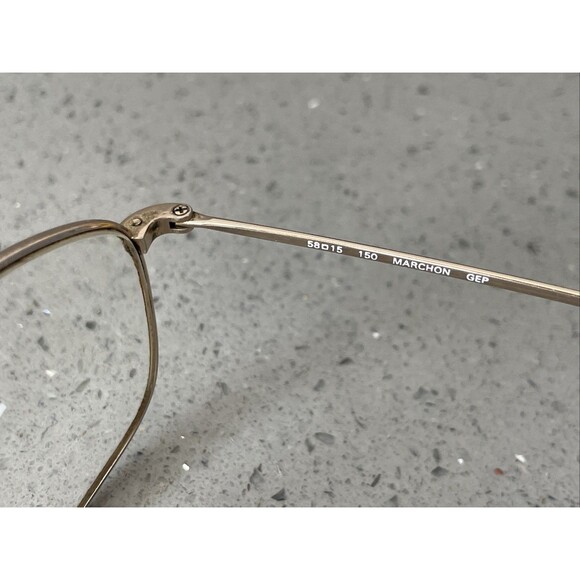 Marchon Autoflex w Flexon Eyeglasses Frames ONLY 40 Gold Full Rim 58-15-150 - Picture 7 of 16